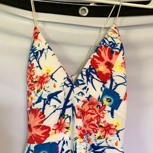 Colourful flower mini dress